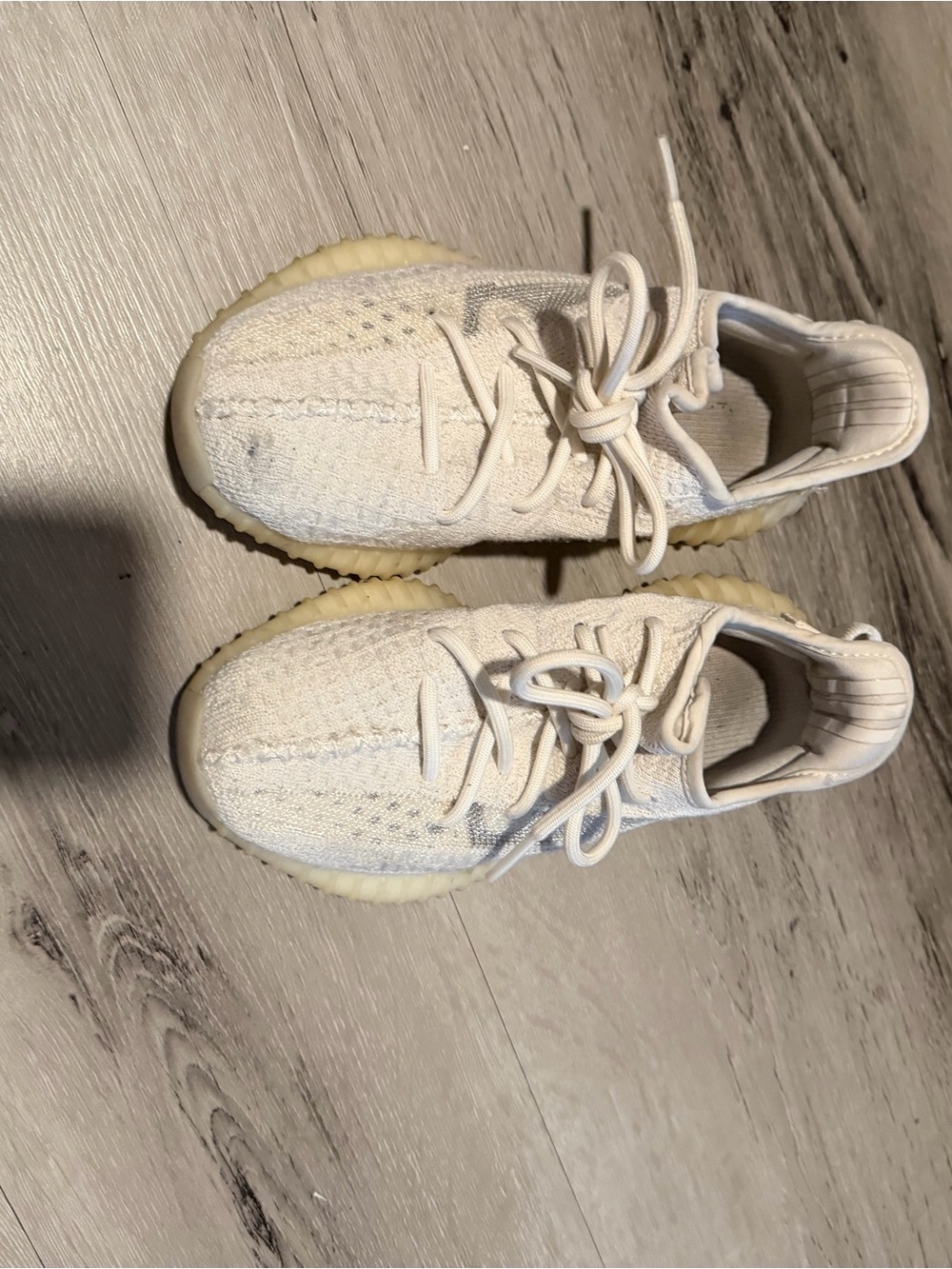 Yeezy Sneakers in Cream/Off-White with Gum Sole